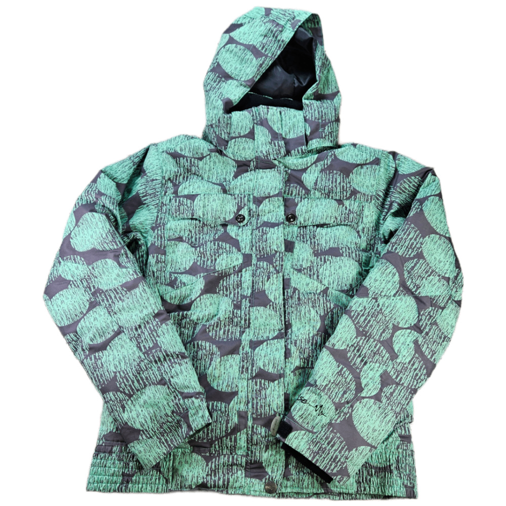 Pulse Youth L(14/16) Snow Jacket Mint Green Charcoal Insulated Hooded Snow Ski